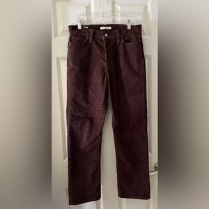 Levi's Wedgie Straight Fit Corduroy Pants dark brown Button fly, 5-pocket 29